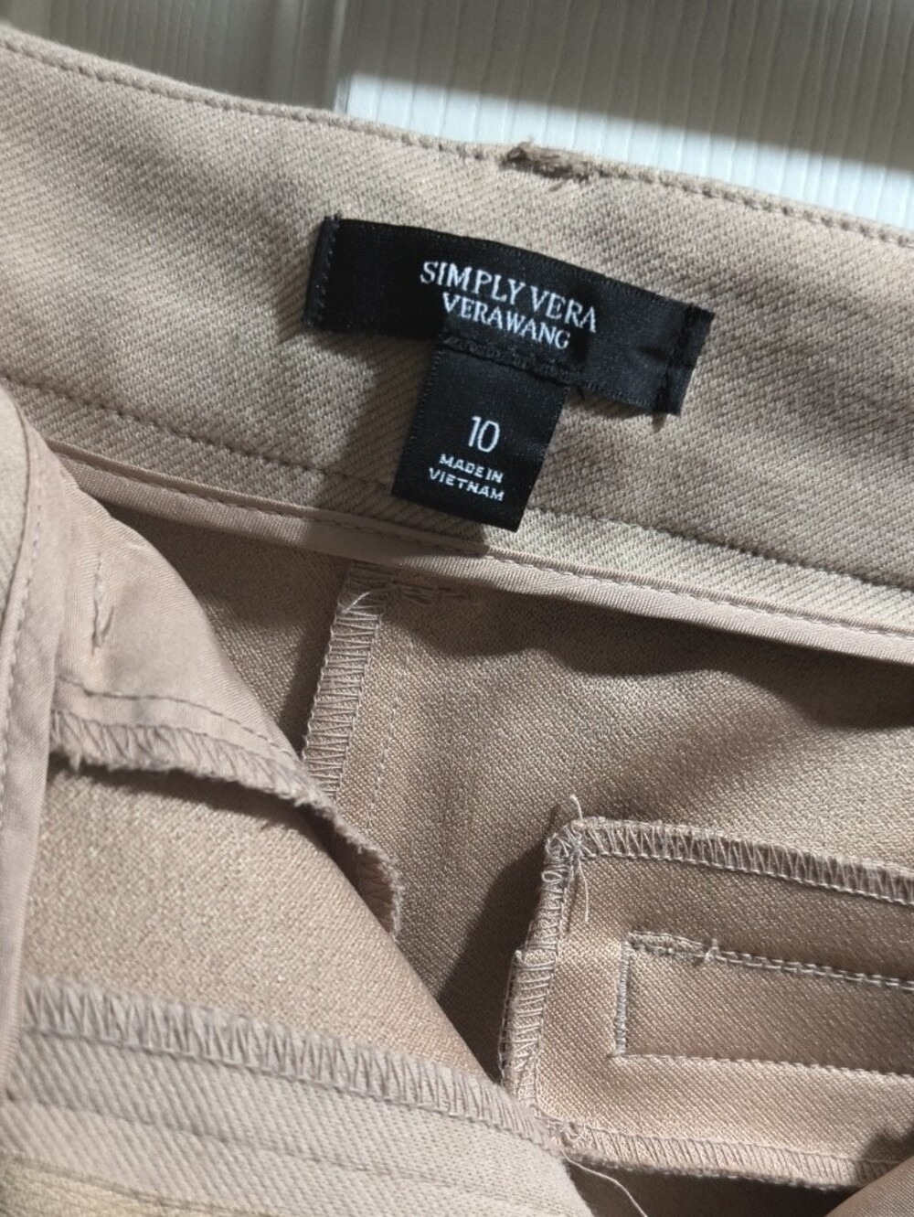 Simply Vera Vera Wang Beige Women's Pants - Picture 2 of 3